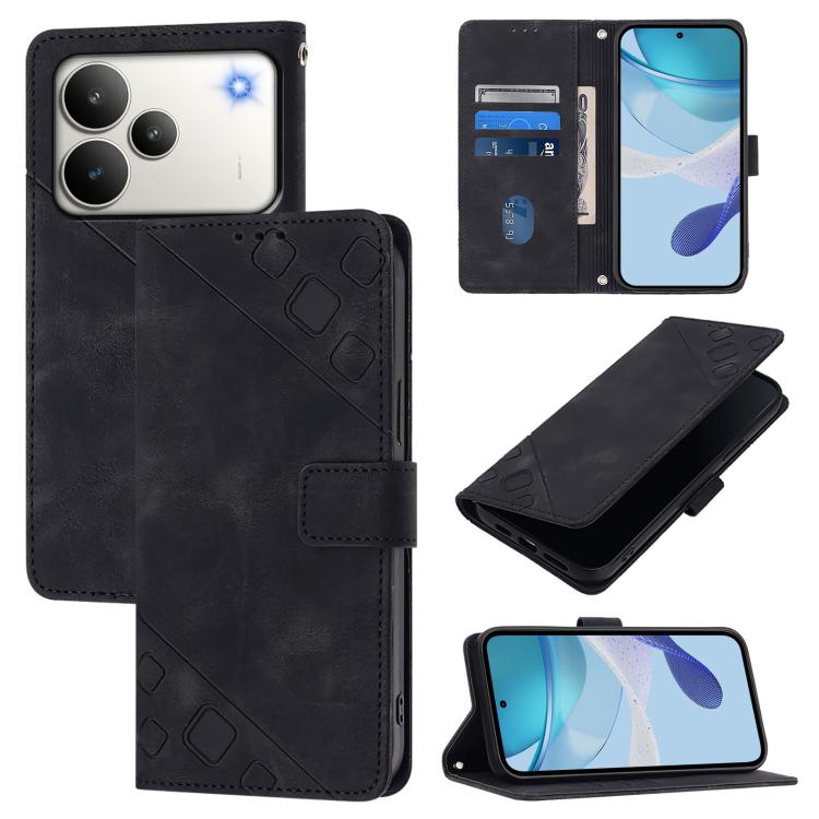 Skin-feel Embossed Leather Phone Case, For Realme 16T 5G Global, For Realme C100 5G / C85 5G Global, For Realme 16 Pro+ 5G Global, For Realme 16 Pro 5G Global, For Realme P4x 5G / OnePlus Nord CE6 Lite, For Realme Note 70 4G / 70T 4G                   ...