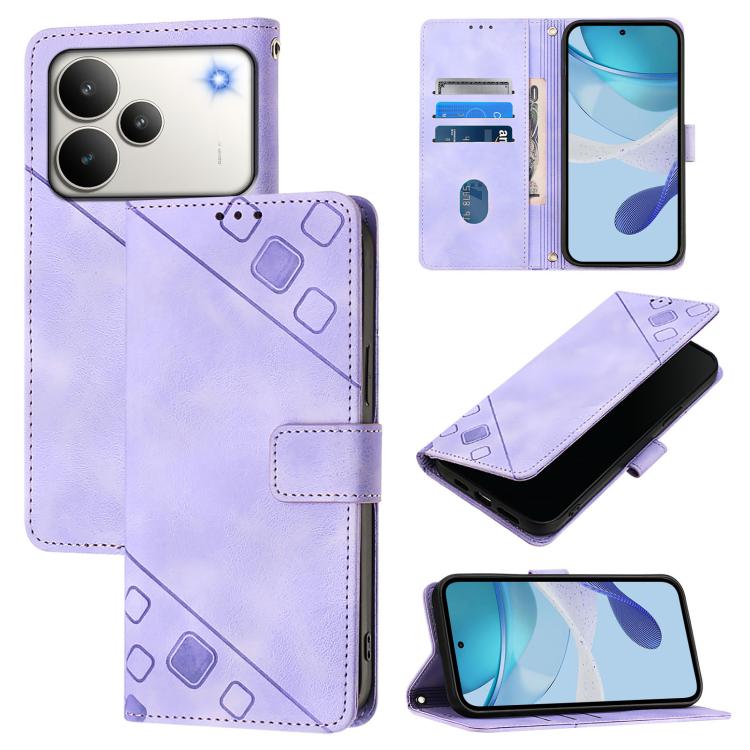 Skin-feel Embossed Leather Phone Case, For Realme 16T 5G Global, For Realme C100 5G / C85 5G Global, For Realme 16 Pro+ 5G Global, For Realme 16 Pro 5G Global, For Realme P4x 5G / OnePlus Nord CE6 Lite, For Realme Note 70 4G / 70T 4G                   ...
