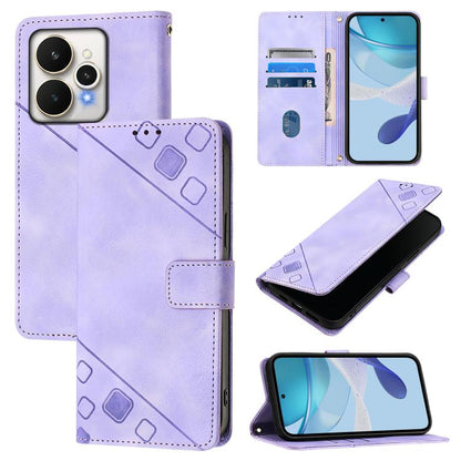 Skin-feel Embossed Leather Phone Case, For Realme 16T 5G Global, For Realme C100 5G / C85 5G Global, For Realme 16 Pro+ 5G Global, For Realme 16 Pro 5G Global, For Realme P4x 5G / OnePlus Nord CE6 Lite, For Realme Note 70 4G / 70T 4G                   ...