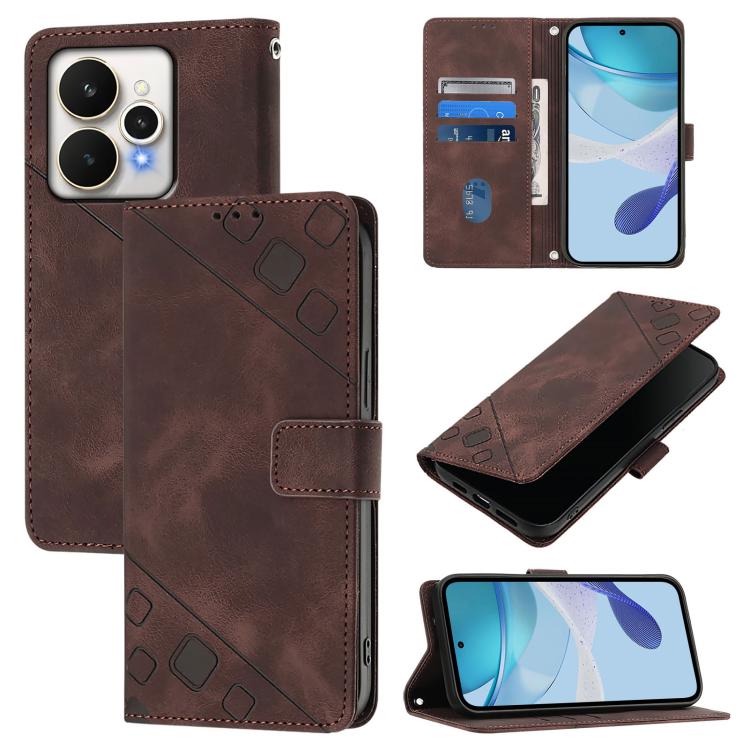 Skin-feel Embossed Leather Phone Case, For Realme 16T 5G Global, For Realme C100 5G / C85 5G Global, For Realme 16 Pro+ 5G Global, For Realme 16 Pro 5G Global, For Realme P4x 5G / OnePlus Nord CE6 Lite, For Realme Note 70 4G / 70T 4G                   ...
