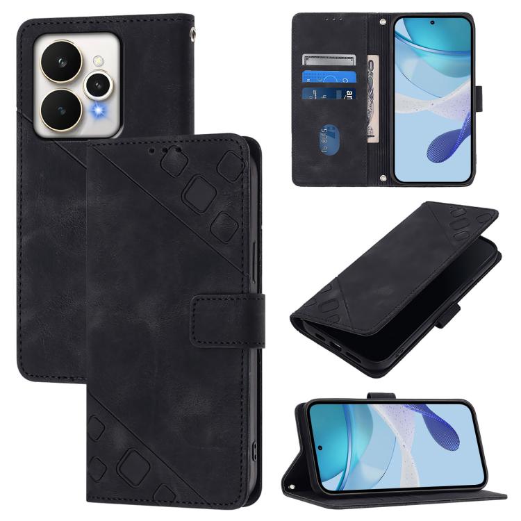 Skin-feel Embossed Leather Phone Case, For Realme 16T 5G Global, For Realme C100 5G / C85 5G Global, For Realme 16 Pro+ 5G Global, For Realme 16 Pro 5G Global, For Realme P4x 5G / OnePlus Nord CE6 Lite, For Realme Note 70 4G / 70T 4G                   ...