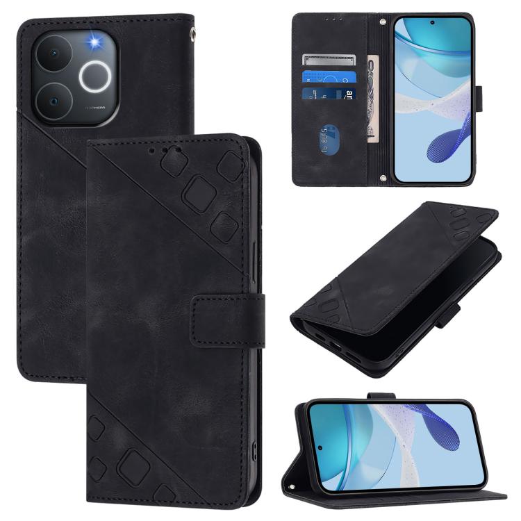 Skin-feel Embossed Leather Phone Case, For Realme 16T 5G Global, For Realme C100 5G / C85 5G Global, For Realme 16 Pro+ 5G Global, For Realme 16 Pro 5G Global, For Realme P4x 5G / OnePlus Nord CE6 Lite, For Realme Note 70 4G / 70T 4G                   ...