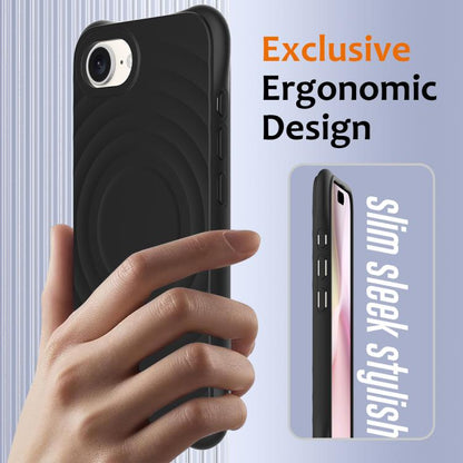 Wave Texture MagSafe Magnetic Liquid Silicone Phone Case, For iPhone 17e / 16e, For iPhone 17 Pro Max, For iPhone 17 Pro, For iPhone 17, For iPhone Air, For iPhone 16 Pro Max, For iPhone 16 Pro, For iPhone 16 Plus, For iPhone 16, For iPhone 15 Pro Max ...