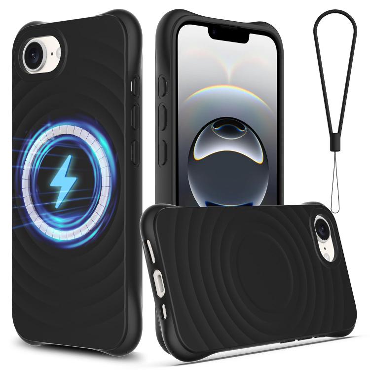 Wave Texture MagSafe Magnetic Liquid Silicone Phone Case, For iPhone 17e / 16e, For iPhone 17 Pro Max, For iPhone 17 Pro, For iPhone 17, For iPhone Air, For iPhone 16 Pro Max, For iPhone 16 Pro, For iPhone 16 Plus, For iPhone 16, For iPhone 15 Pro Max ...