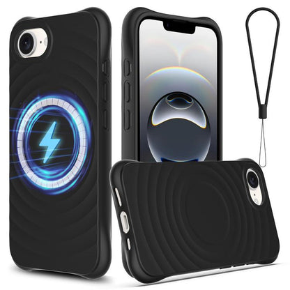 Wave Texture MagSafe Magnetic Liquid Silicone Phone Case, For iPhone 17e / 16e, For iPhone 17 Pro Max, For iPhone 17 Pro, For iPhone 17, For iPhone Air, For iPhone 16 Pro Max, For iPhone 16 Pro, For iPhone 16 Plus, For iPhone 16, For iPhone 15 Pro Max ...