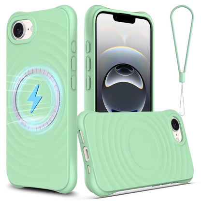 Wave Texture MagSafe Magnetic Liquid Silicone Phone Case, For iPhone 17e / 16e, For iPhone 17 Pro Max, For iPhone 17 Pro, For iPhone 17, For iPhone Air, For iPhone 16 Pro Max, For iPhone 16 Pro, For iPhone 16 Plus, For iPhone 16, For iPhone 15 Pro Max ...