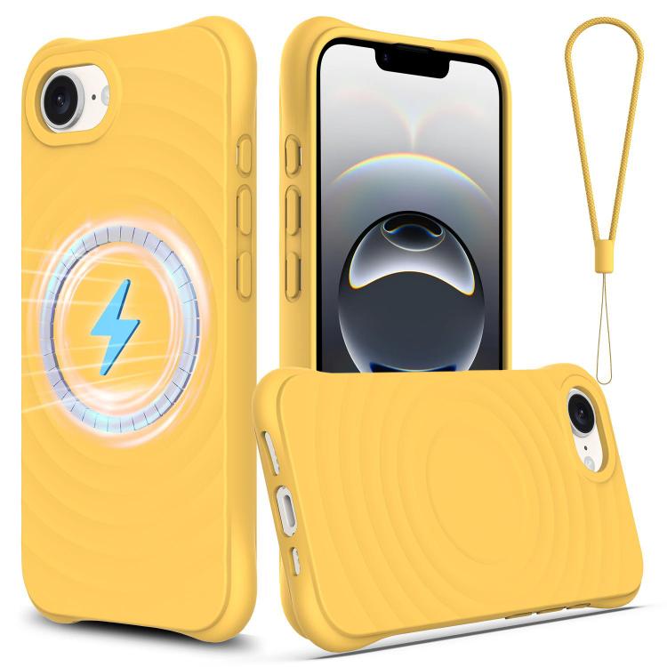Wave Texture MagSafe Magnetic Liquid Silicone Phone Case, For iPhone 17e / 16e, For iPhone 17 Pro Max, For iPhone 17 Pro, For iPhone 17, For iPhone Air, For iPhone 16 Pro Max, For iPhone 16 Pro, For iPhone 16 Plus, For iPhone 16, For iPhone 15 Pro Max ...