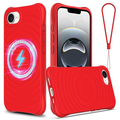 Wave Texture MagSafe Magnetic Liquid Silicone Phone Case, For iPhone 17e / 16e, For iPhone 17 Pro Max, For iPhone 17 Pro, For iPhone 17, For iPhone Air, For iPhone 16 Pro Max, For iPhone 16 Pro, For iPhone 16 Plus, For iPhone 16, For iPhone 15 Pro Max ...