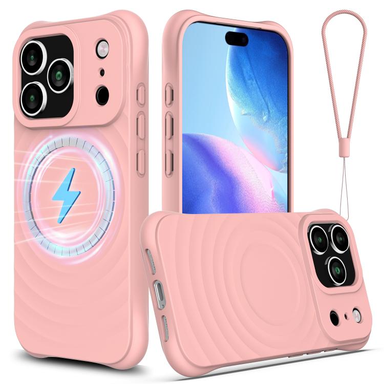 Wave Texture MagSafe Magnetic Liquid Silicone Phone Case, For iPhone 17e / 16e, For iPhone 17 Pro Max, For iPhone 17 Pro, For iPhone 17, For iPhone Air, For iPhone 16 Pro Max, For iPhone 16 Pro, For iPhone 16 Plus, For iPhone 16, For iPhone 15 Pro Max ...