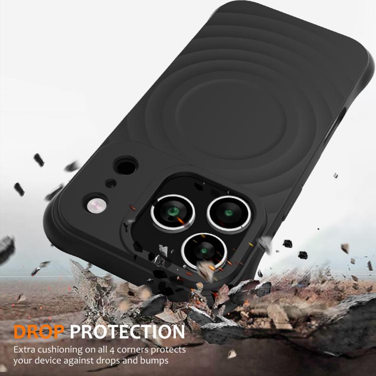 Wave Texture MagSafe Magnetic Liquid Silicone Phone Case, For iPhone 18 Pro / 17 Pro, For iPhone 18 Pro Max / 17 Pro Max, For iPhone 17e / 16e, For iPhone 17, For iPhone Air, For iPhone 16 Pro Max, For iPhone 16 Pro, For iPhone 16 Plus, For iPhone 16  ...