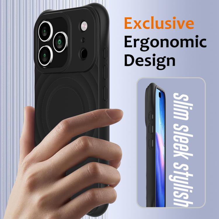 Wave Texture MagSafe Magnetic Liquid Silicone Phone Case, For iPhone 18 Pro / 17 Pro, For iPhone 18 Pro Max / 17 Pro Max, For iPhone 17e / 16e, For iPhone 17, For iPhone Air, For iPhone 16 Pro Max, For iPhone 16 Pro, For iPhone 16 Plus, For iPhone 16  ...