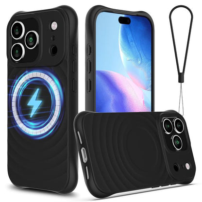 Wave Texture MagSafe Magnetic Liquid Silicone Phone Case, For iPhone 17e / 16e, For iPhone 17 Pro Max, For iPhone 17 Pro, For iPhone 17, For iPhone Air, For iPhone 16 Pro Max, For iPhone 16 Pro, For iPhone 16 Plus, For iPhone 16, For iPhone 15 Pro Max ...