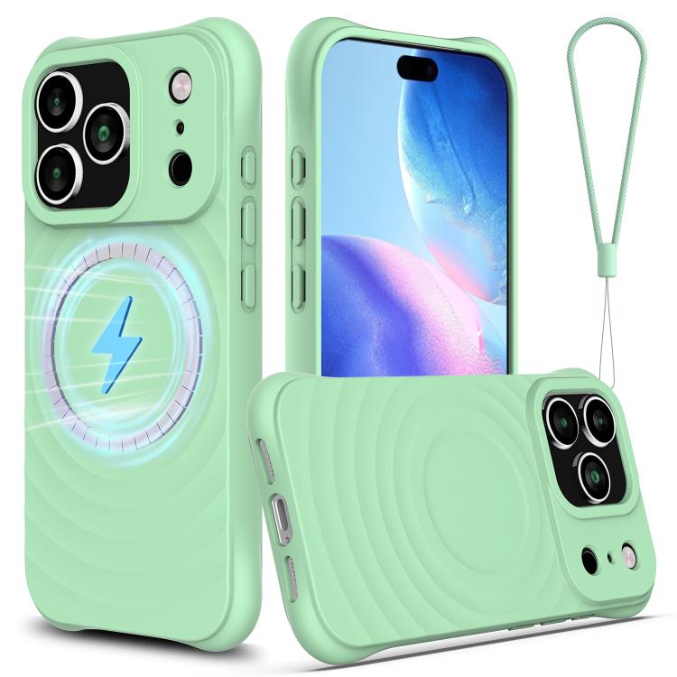 Wave Texture MagSafe Magnetic Liquid Silicone Phone Case, For iPhone 17e / 16e, For iPhone 17 Pro Max, For iPhone 17 Pro, For iPhone 17, For iPhone Air, For iPhone 16 Pro Max, For iPhone 16 Pro, For iPhone 16 Plus, For iPhone 16, For iPhone 15 Pro Max ...