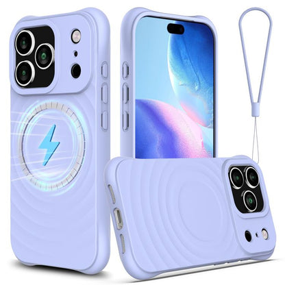 Wave Texture MagSafe Magnetic Liquid Silicone Phone Case, For iPhone 17e / 16e, For iPhone 17 Pro Max, For iPhone 17 Pro, For iPhone 17, For iPhone Air, For iPhone 16 Pro Max, For iPhone 16 Pro, For iPhone 16 Plus, For iPhone 16, For iPhone 15 Pro Max ...