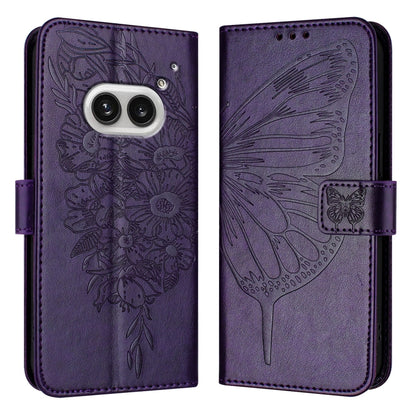 Embossed Butterfly Leather Phone Case, For Nothing Phone 4a Pro, For Nothing Phone 4a, For Nothing CMF Phone 1, For Nothing Phone 2a