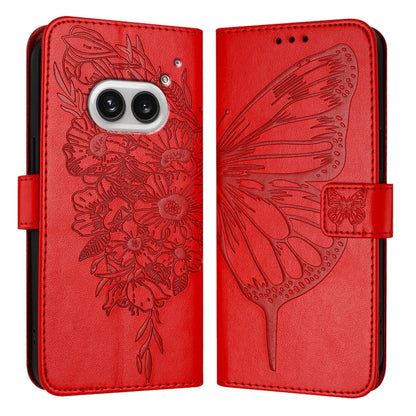 Embossed Butterfly Leather Phone Case, For Nothing Phone 4a Pro, For Nothing Phone 4a, For Nothing CMF Phone 1, For Nothing Phone 2a