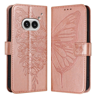 Embossed Butterfly Leather Phone Case, For Nothing Phone 4a Pro, For Nothing Phone 4a, For Nothing CMF Phone 1, For Nothing Phone 2a