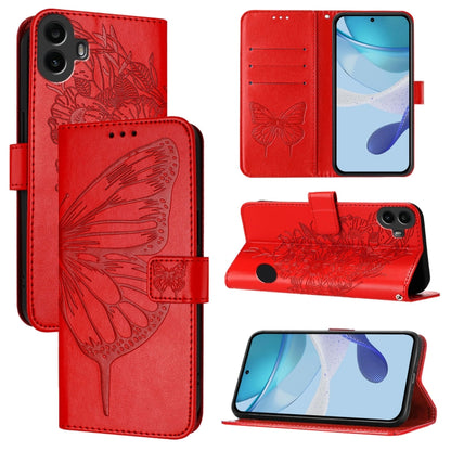 Embossed Butterfly Leather Phone Case, For Nothing Phone 4a Pro, For Nothing Phone 4a, For Nothing CMF Phone 1, For Nothing Phone 2a