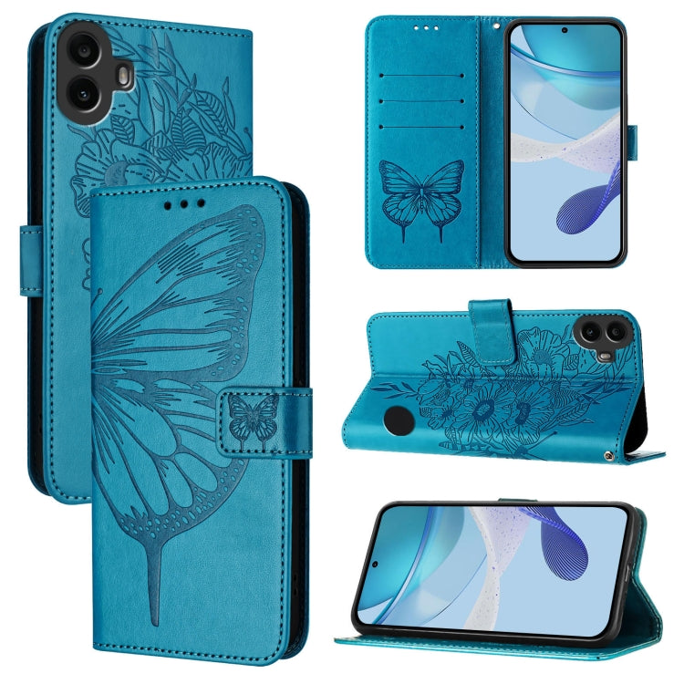Embossed Butterfly Leather Phone Case, For Nothing Phone 4a Pro, For Nothing Phone 4a, For Nothing CMF Phone 1, For Nothing Phone 2a