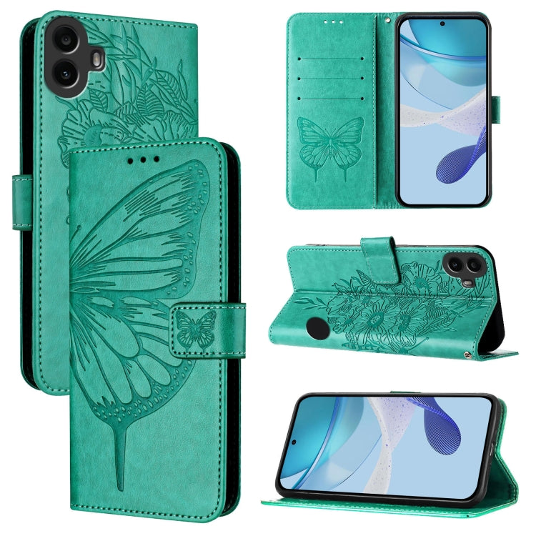Embossed Butterfly Leather Phone Case, For Nothing Phone 4a Pro, For Nothing Phone 4a, For Nothing CMF Phone 1, For Nothing Phone 2a
