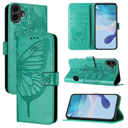 Embossed Butterfly Leather Phone Case, For Nothing Phone 4a Pro, For Nothing Phone 4a, For Nothing CMF Phone 1, For Nothing Phone 2a