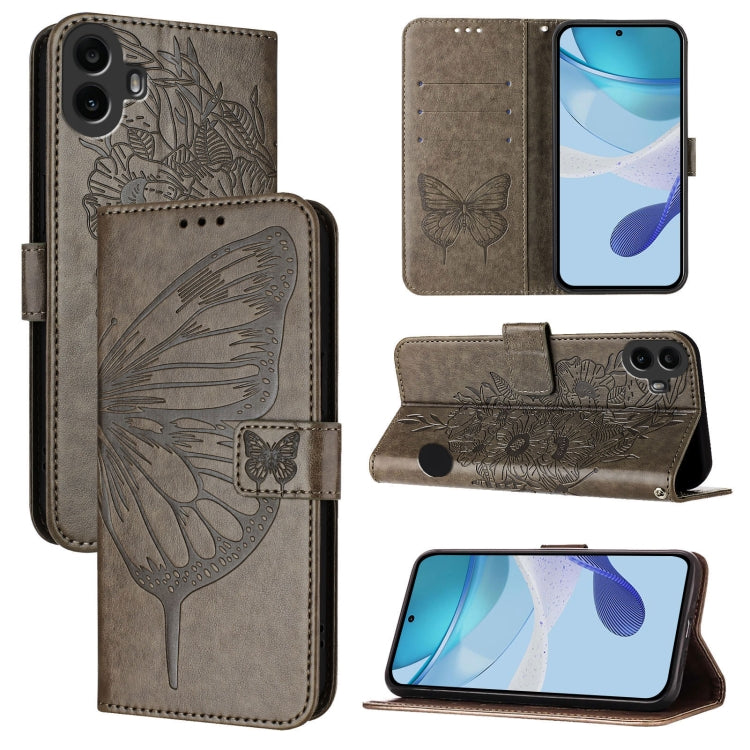 Embossed Butterfly Leather Phone Case, For Nothing Phone 4a Pro, For Nothing Phone 4a, For Nothing CMF Phone 1, For Nothing Phone 2a