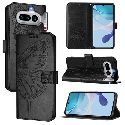 Embossed Butterfly Leather Phone Case, For Nothing Phone 4a Pro, For Nothing Phone 4a, For Nothing CMF Phone 1, For Nothing Phone 2a