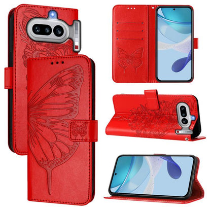 Embossed Butterfly Leather Phone Case, For Nothing Phone 4a Pro, For Nothing Phone 4a, For Nothing CMF Phone 1, For Nothing Phone 2a
