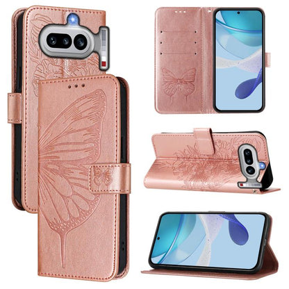 Embossed Butterfly Leather Phone Case, For Nothing Phone 4a Pro, For Nothing Phone 4a, For Nothing CMF Phone 1, For Nothing Phone 2a