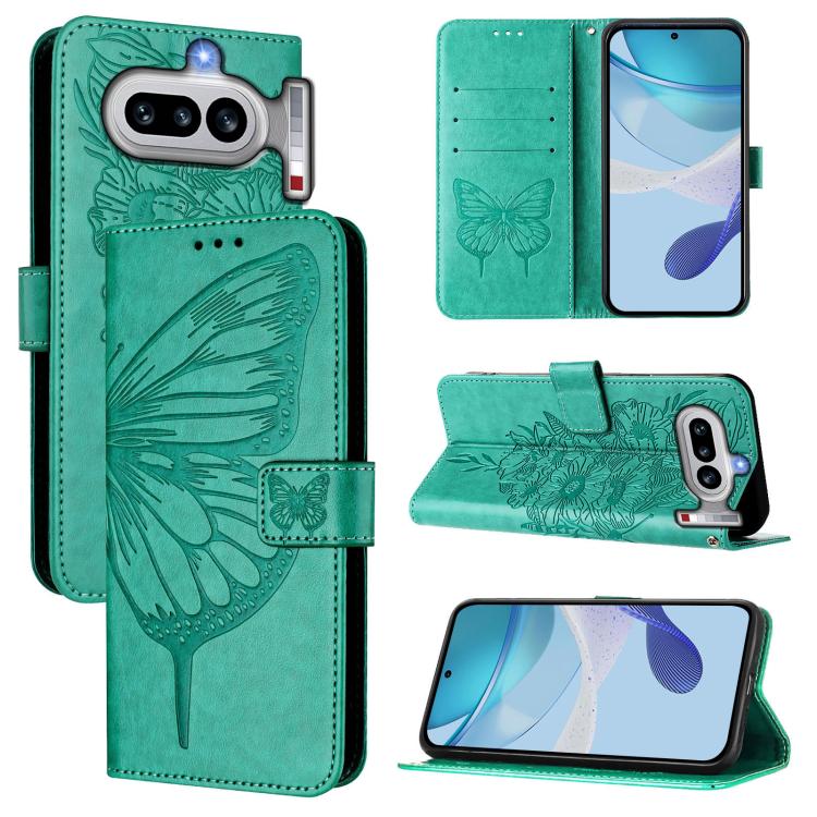 Embossed Butterfly Leather Phone Case, For Nothing Phone 4a Pro, For Nothing Phone 4a, For Nothing CMF Phone 1, For Nothing Phone 2a