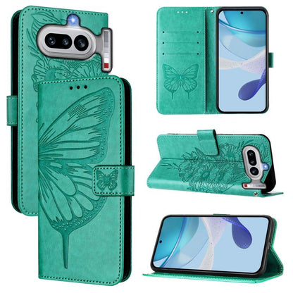 Embossed Butterfly Leather Phone Case, For Nothing Phone 4a Pro, For Nothing Phone 4a, For Nothing CMF Phone 1, For Nothing Phone 2a