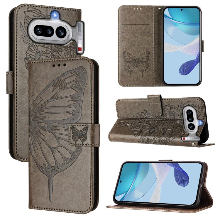 Embossed Butterfly Leather Phone Case, For Nothing Phone 4a Pro, For Nothing Phone 4a, For Nothing CMF Phone 1, For Nothing Phone 2a