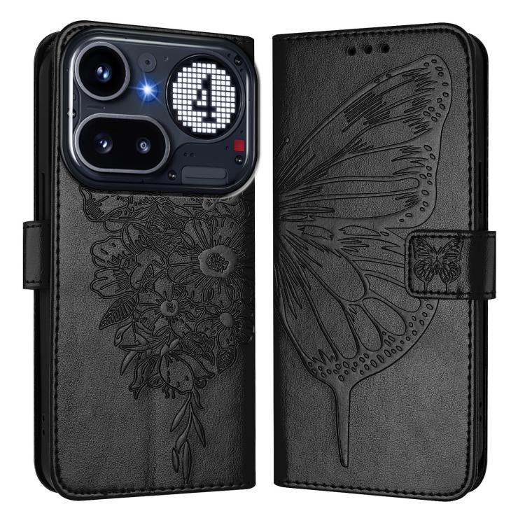 Embossed Butterfly Leather Phone Case, For Nothing Phone 4a Pro, For Nothing Phone 4a, For Nothing CMF Phone 1, For Nothing Phone 2a
