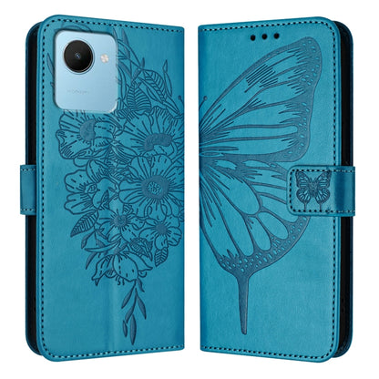 Embossed Butterfly Leather Phone Case, For Realme 10T 5G / 10s 5G / 9i 5G India, For Realme C30 4G/C30s/Narzo 50i Prime, For Realme GT Neo 3T, For Realme V23 / Narzo 50 5G, For Realme C20 / C11 2021 / C21, For Realme C21Y, For Realme C17 / 7i