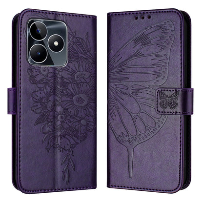Embossed Butterfly Leather Phone Case, For Realme 12 5G Global, For Realme Note 50 4G Global / C51 4G, For Realme 12 Pro 5G / 12 Pro+ 5G Global, For Realme C67 4G Global, For Realme C67 5G India/Narzo 60x Global, For Realme 11 4G Global                ...