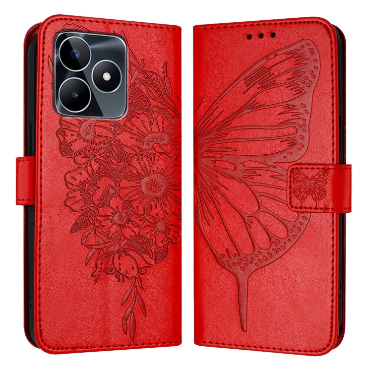 Embossed Butterfly Leather Phone Case, For Realme 12 5G Global, For Realme Note 50 4G Global / C51 4G, For Realme 12 Pro 5G / 12 Pro+ 5G Global, For Realme C67 4G Global, For Realme C67 5G India/Narzo 60x Global, For Realme 11 4G Global                ...