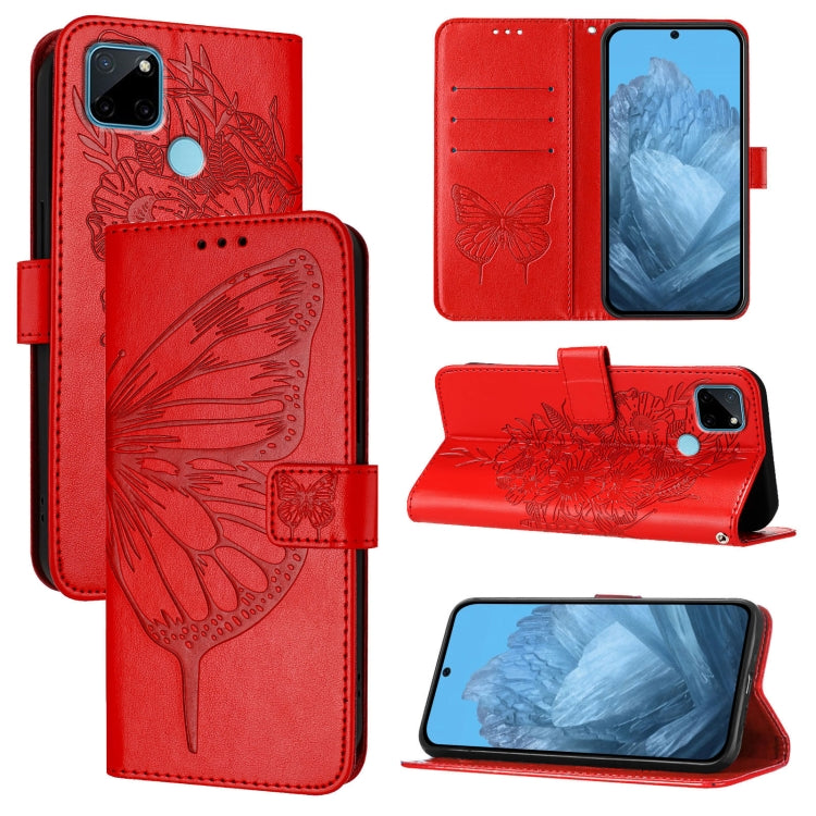 Embossed Butterfly Leather Phone Case, For Realme 10T 5G / 10s 5G / 9i 5G India, For Realme C30 4G/C30s/Narzo 50i Prime, For Realme GT Neo 3T, For Realme V23 / Narzo 50 5G, For Realme C20 / C11 2021 / C21, For Realme C21Y, For Realme C17 / 7i