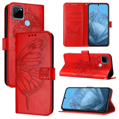 Embossed Butterfly Leather Phone Case, For Realme 10T 5G / 10s 5G / 9i 5G India, For Realme C30 4G/C30s/Narzo 50i Prime, For Realme GT Neo 3T, For Realme V23 / Narzo 50 5G, For Realme C20 / C11 2021 / C21, For Realme C21Y, For Realme C17 / 7i