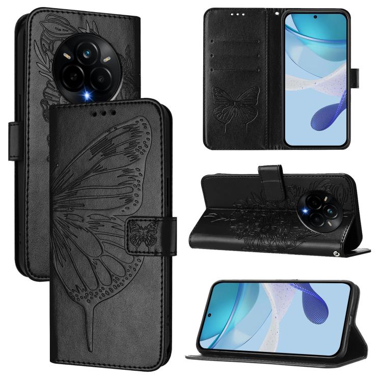 Embossed Butterfly Leather Phone Case, For Realme C71 4G Global, For Realme Neo7 Turbo 5G, For Realme V70 / 14x Global / C75 5G, For Realme Narzo 80 Pro / 14 Pro 5G India, For Realme 14 5G Global / P3 5G India, For Realme 14 Pro+, For Realme 14 Pro    ...