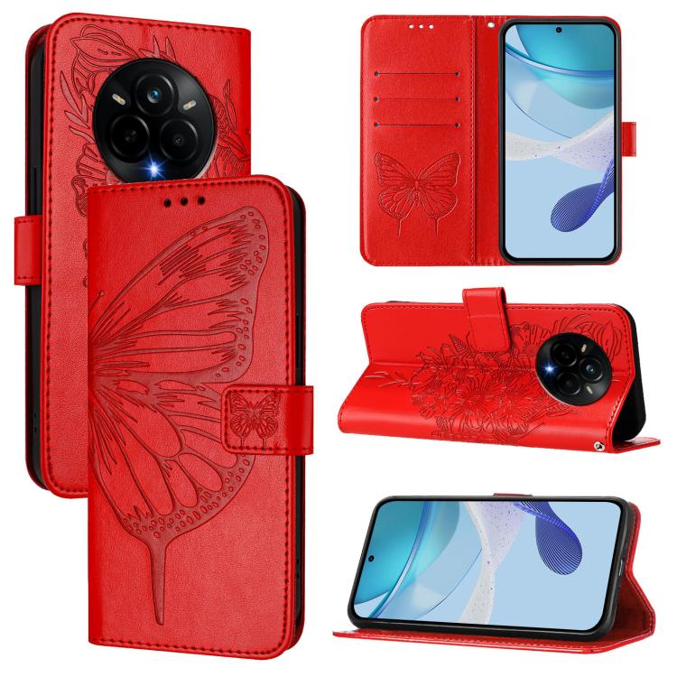 Embossed Butterfly Leather Phone Case, For Realme C71 4G Global, For Realme Neo7 Turbo 5G, For Realme V70 / 14x Global / C75 5G, For Realme Narzo 80 Pro / 14 Pro 5G India, For Realme 14 5G Global / P3 5G India, For Realme 14 Pro+, For Realme 14 Pro    ...