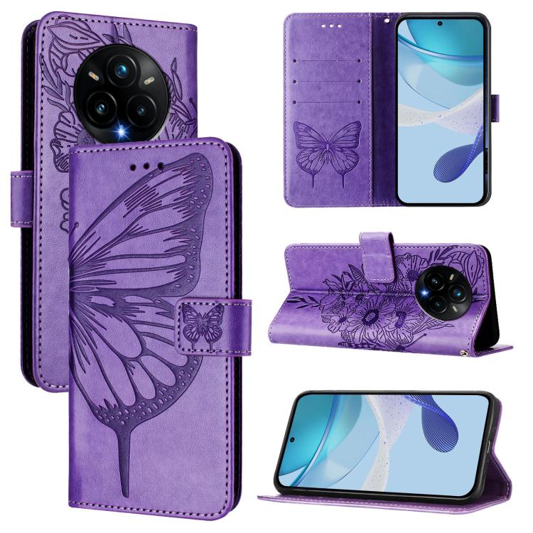 Embossed Butterfly Leather Phone Case, For Realme C71 4G Global, For Realme Neo7 Turbo 5G, For Realme V70 / 14x Global / C75 5G, For Realme Narzo 80 Pro / 14 Pro 5G India, For Realme 14 5G Global / P3 5G India, For Realme 14 Pro+, For Realme 14 Pro    ...