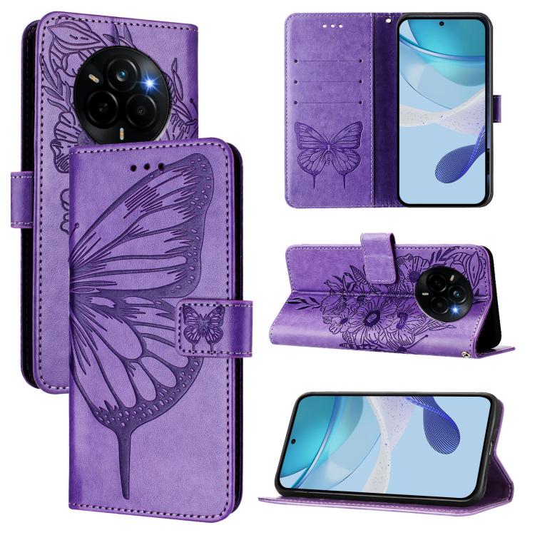Embossed Butterfly Leather Phone Case, For Realme C71 4G Global, For Realme Neo7 Turbo 5G, For Realme V70 / 14x Global / C75 5G, For Realme Narzo 80 Pro / 14 Pro 5G India, For Realme 14 5G Global / P3 5G India, For Realme 14 Pro+, For Realme 14 Pro    ...