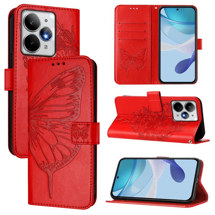 Embossed Butterfly Leather Phone Case, For Realme C71 4G Global, For Realme Neo7 Turbo 5G, For Realme V70 / 14x Global / C75 5G, For Realme Narzo 80 Pro / 14 Pro 5G India, For Realme 14 5G Global / P3 5G India, For Realme 14 Pro+, For Realme 14 Pro    ...