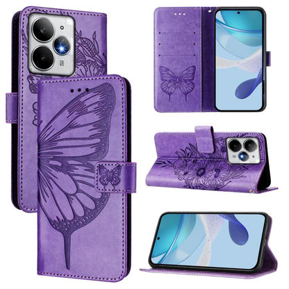 Embossed Butterfly Leather Phone Case, For Realme C71 4G Global, For Realme Neo7 Turbo 5G, For Realme V70 / 14x Global / C75 5G, For Realme Narzo 80 Pro / 14 Pro 5G India, For Realme 14 5G Global / P3 5G India, For Realme 14 Pro+, For Realme 14 Pro    ...