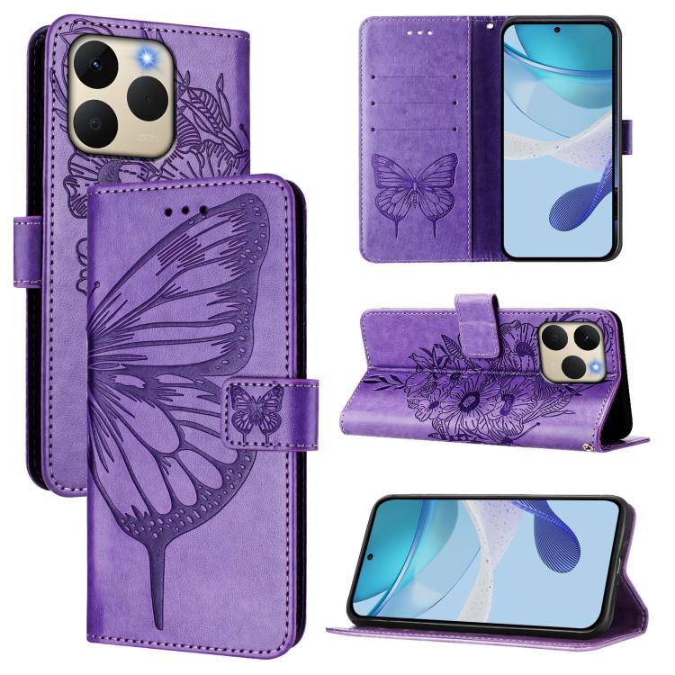 Embossed Butterfly Leather Phone Case, For Realme P4x 5G / OnePlus Nord CE6 Lite, For Realme 16T 5G Global, For Realme C100 5G / C85 5G Global, For Realme 16 Pro+ 5G Global, For Realme 16 Pro 5G Global, For Realme Note 70 4G / 70T 4G                   ...