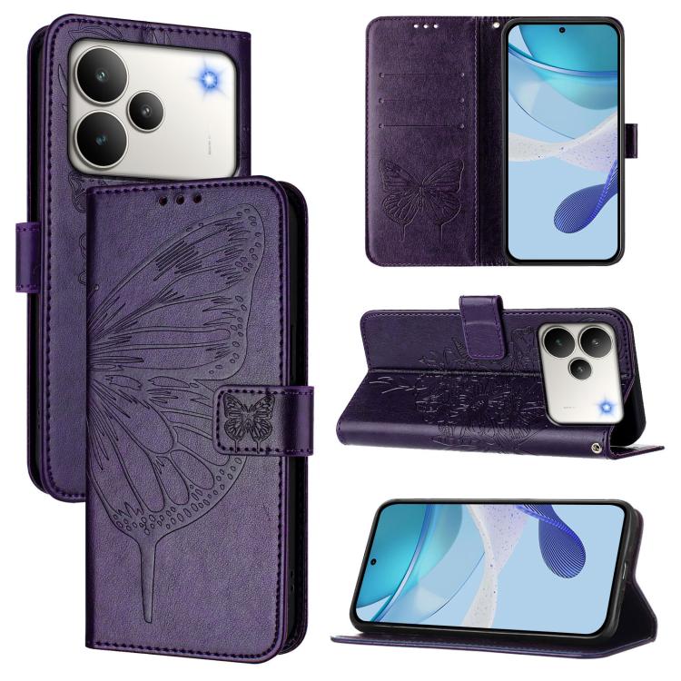 Embossed Butterfly Leather Phone Case, For Realme P4x 5G / OnePlus Nord CE6 Lite, For Realme 16T 5G Global, For Realme C100 5G / C85 5G Global, For Realme 16 Pro+ 5G Global, For Realme 16 Pro 5G Global, For Realme Note 70 4G / 70T 4G                   ...