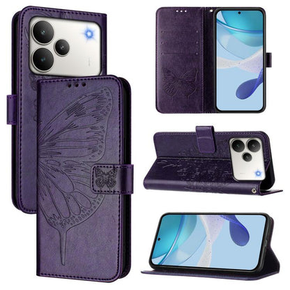 Embossed Butterfly Leather Phone Case, For Realme P4x 5G / OnePlus Nord CE6 Lite, For Realme 16T 5G Global, For Realme C100 5G / C85 5G Global, For Realme 16 Pro+ 5G Global, For Realme 16 Pro 5G Global, For Realme Note 70 4G / 70T 4G                   ...