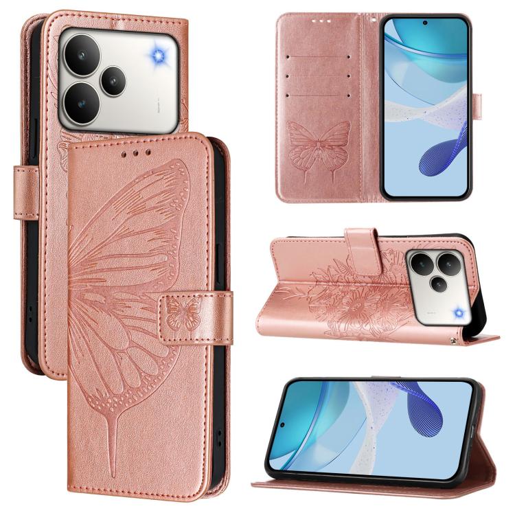 Embossed Butterfly Leather Phone Case, For Realme P4x 5G / OnePlus Nord CE6 Lite, For Realme 16T 5G Global, For Realme C100 5G / C85 5G Global, For Realme 16 Pro+ 5G Global, For Realme 16 Pro 5G Global, For Realme Note 70 4G / 70T 4G                   ...