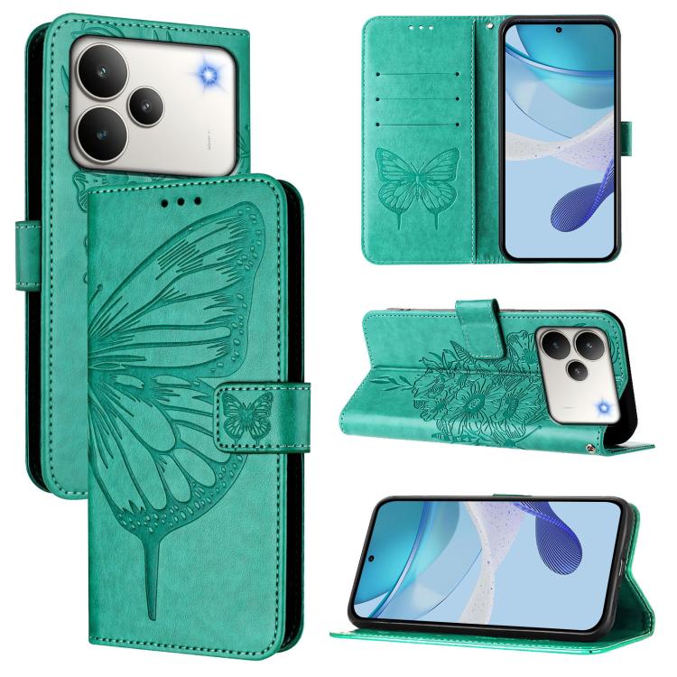 Embossed Butterfly Leather Phone Case, For Realme P4x 5G / OnePlus Nord CE6 Lite, For Realme 16T 5G Global, For Realme C100 5G / C85 5G Global, For Realme 16 Pro+ 5G Global, For Realme 16 Pro 5G Global, For Realme Note 70 4G / 70T 4G                   ...