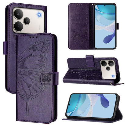 Embossed Butterfly Leather Phone Case, For Realme P4x 5G / OnePlus Nord CE6 Lite, For Realme 16T 5G Global, For Realme C100 5G / C85 5G Global, For Realme 16 Pro+ 5G Global, For Realme 16 Pro 5G Global, For Realme Note 70 4G / 70T 4G                   ...